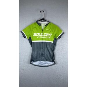 Primal Boulder Cycling Club‎ Jersey Womens Small Green Full Zip Short Sleeve